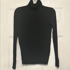 Lou Lou Turtleneck Sweater XL Black Cotton Blend Classic Traditional Minimalist